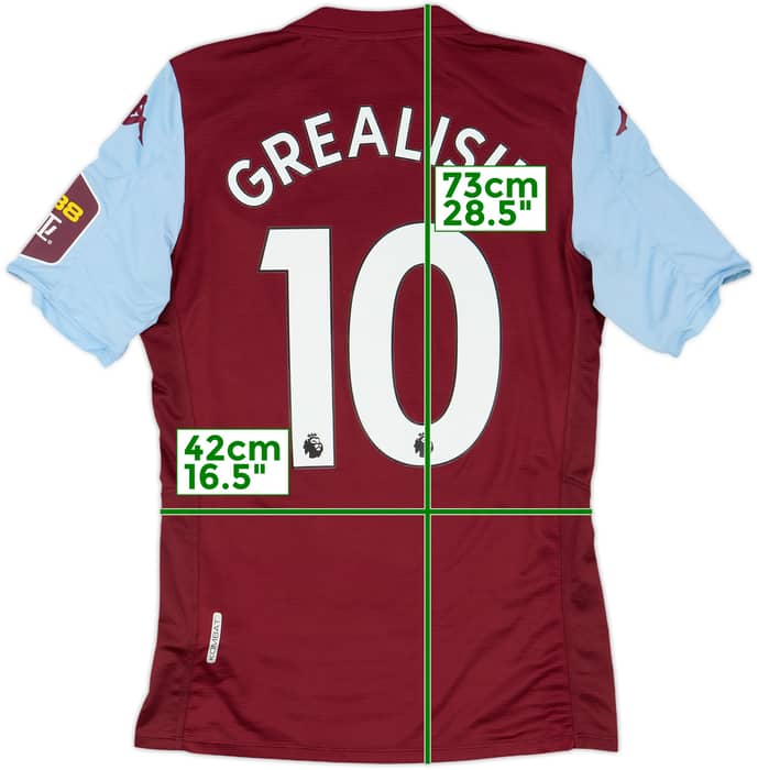 2019-20 Aston Villa Authentic Home Shirt Grealish #10 - 8/10 - (S)