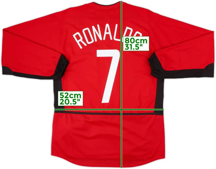 2002-04 Manchester United Home L/S Shirt Ronaldo #7 - 10/10 - (M)