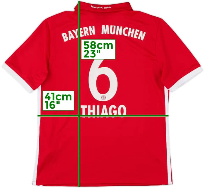 2016-17 Bayern Munich Home Shirt Thiago #6 - 8/10 - (M.Boys)