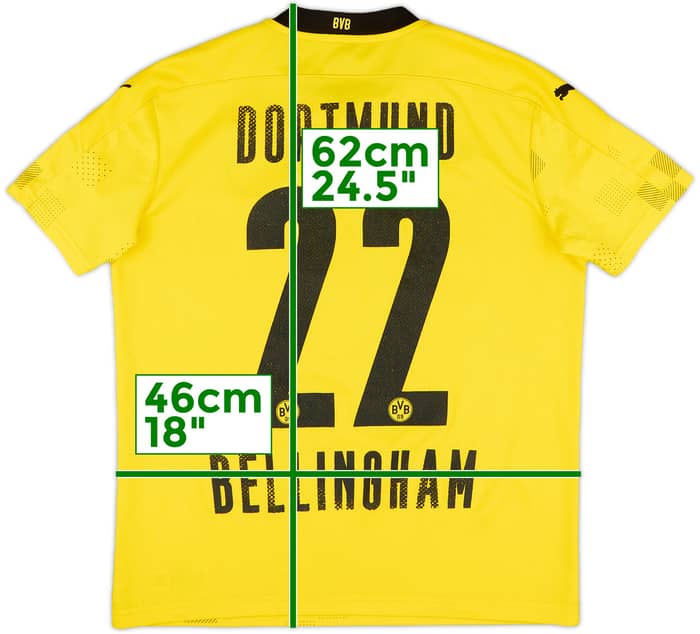 2020-21 Borussia Dortmund European Home Shirt Bellingham #22 - 6/10 - (L.Boys)