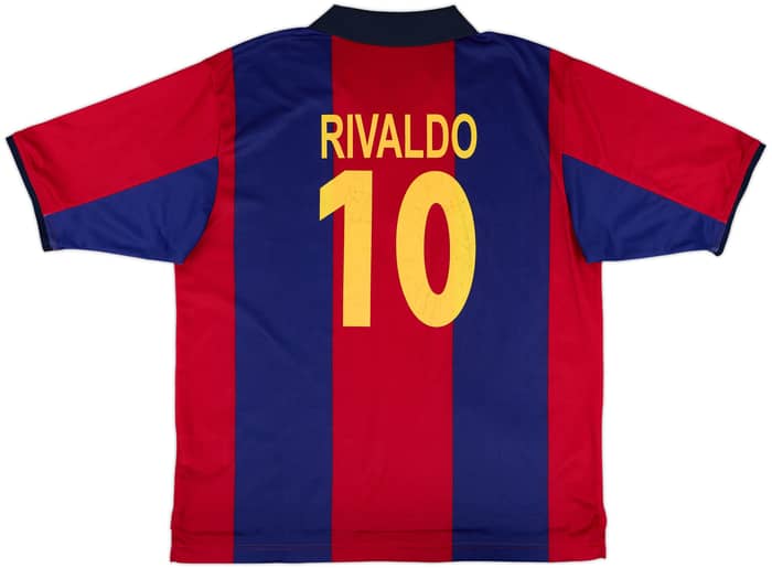 2000-01 Barcelona Basic Home Shirt Rivaldo #10 - 5/10 - (L)