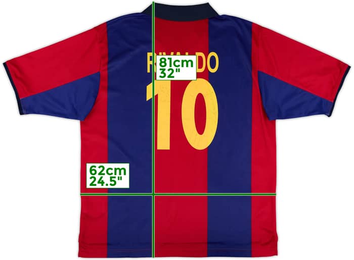 2000-01 Barcelona Basic Home Shirt Rivaldo #10 - 5/10 - (L)