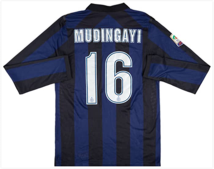 2013-14 Inter Milan Player Issue Home L/S Shirt Mudingayi #16 - 6/10 - (L)