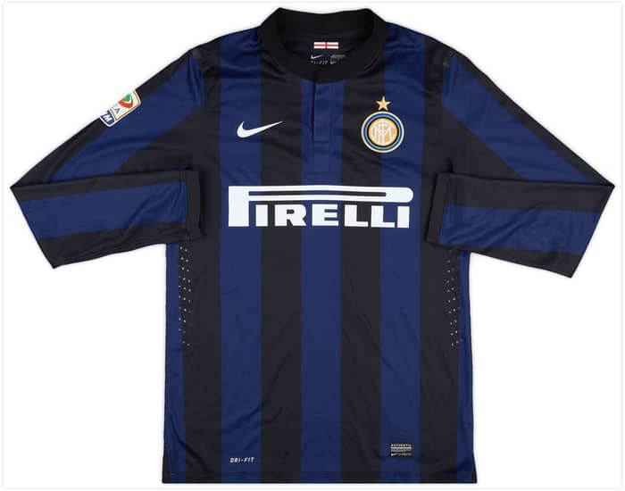 2013-14 Inter Milan Player Issue Home L/S Shirt Mudingayi #16 - 6/10 - (L)