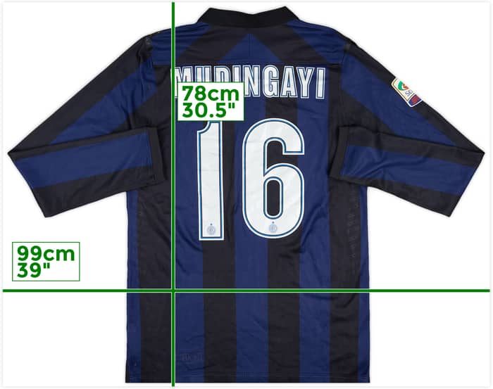 2013-14 Inter Milan Player Issue Home L/S Shirt Mudingayi #16 - 6/10 - (L)