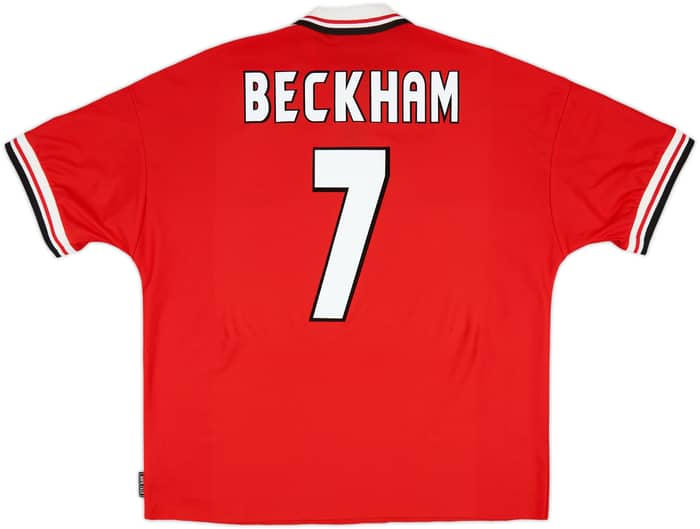 1998-00 Manchester United Home Shirt Beckham #7 - 8/10 - (XL)