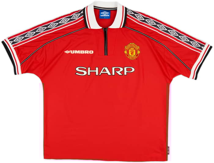 1998-00 Manchester United Home Shirt Beckham #7 - 8/10 - (XL)