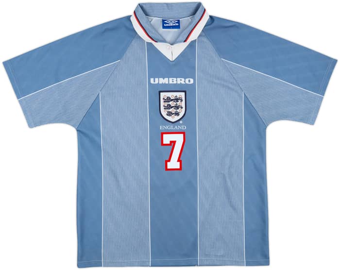 1996-97 England Away Shirt Beckham #7 - 9/10 - (L)