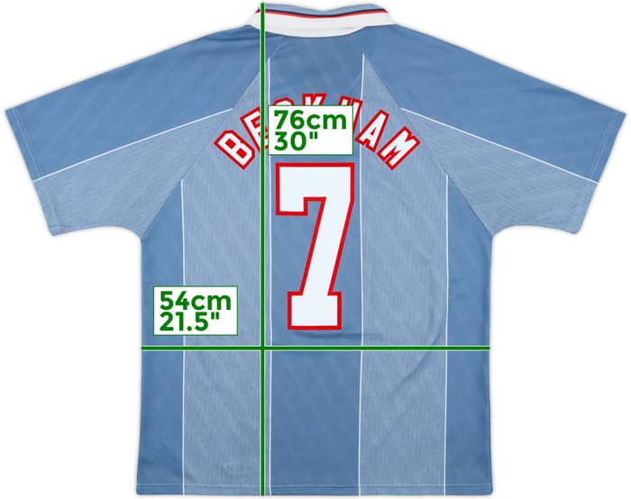 1996-97 England Away Shirt Beckham #7 - 9/10 - (L)