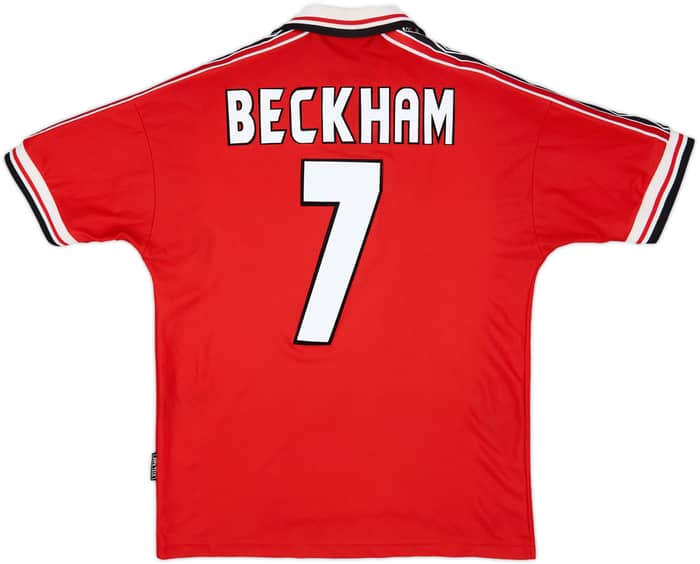 1998-00 Manchester United Home Shirt Beckham #7 - 6/10 - (M)