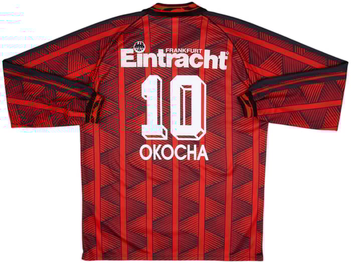 1995-96 Eintracht Frankfurt Home L/S Shirt Okocha #10 - 9/10 - (L)