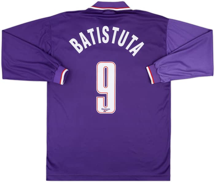 1995-96 Fiorentina Home L/S Shirt Batistuta #9 - 9/10 - (XL)