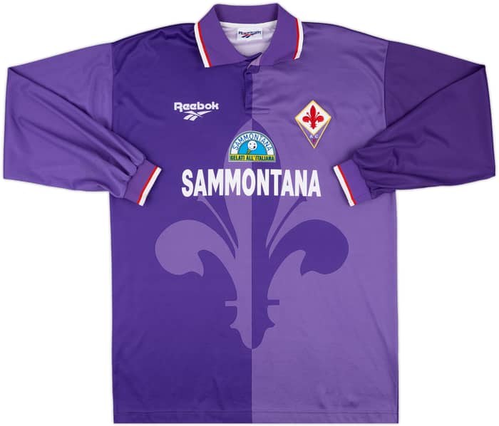 1995-96 Fiorentina Home L/S Shirt Batistuta #9 - 9/10 - (XL)