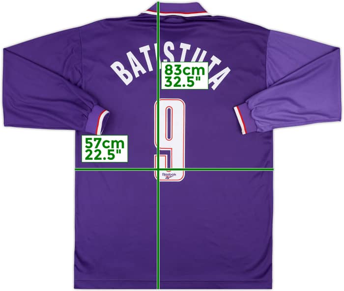 1995-96 Fiorentina Home L/S Shirt Batistuta #9 - 9/10 - (XL)