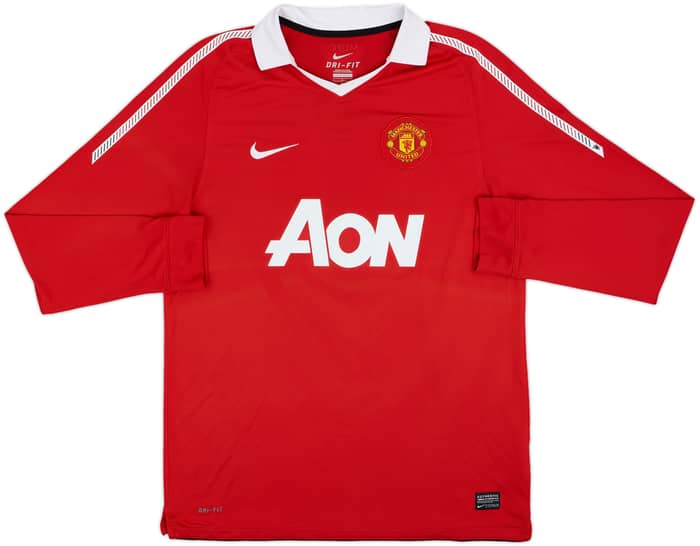 2010-11 Manchester United Home L/S Shirt Rooney #10 - 9/10 - (L)