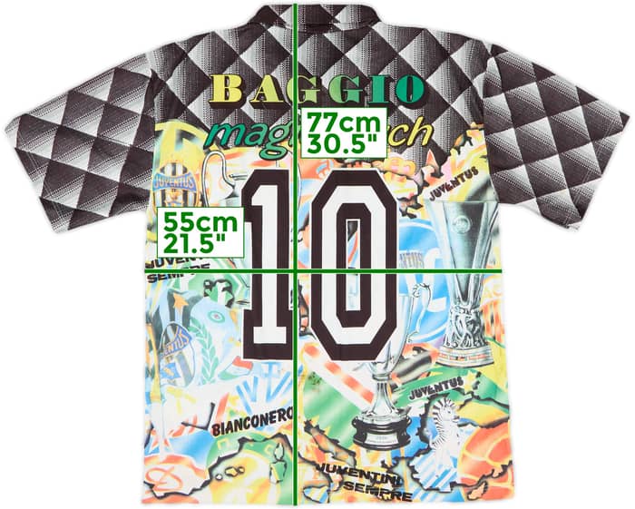1992-94 Juventus Graphic Shirt Baggio #10 - 10/10 - (XL)