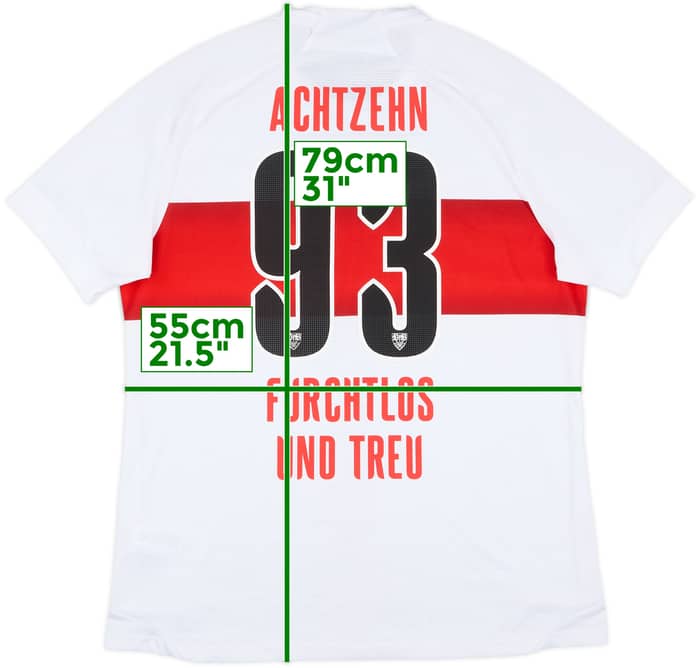2019-20 Stuttgart Home Shirt Achtzehn Furchtlos und Treu #93 - 8/10 - (L)