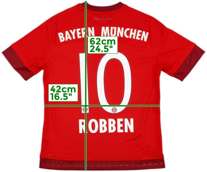 2015-16 Bayern Munich Home Shirt Robben #10 - 8/10 - (L.Boys)