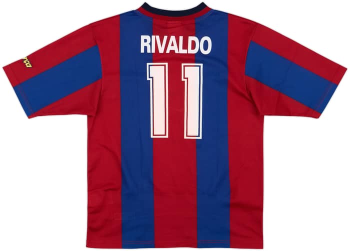 1998-00 Barcelona Basic Home Shirt Rivaldo #11 - 10/10 - (L.Boys)