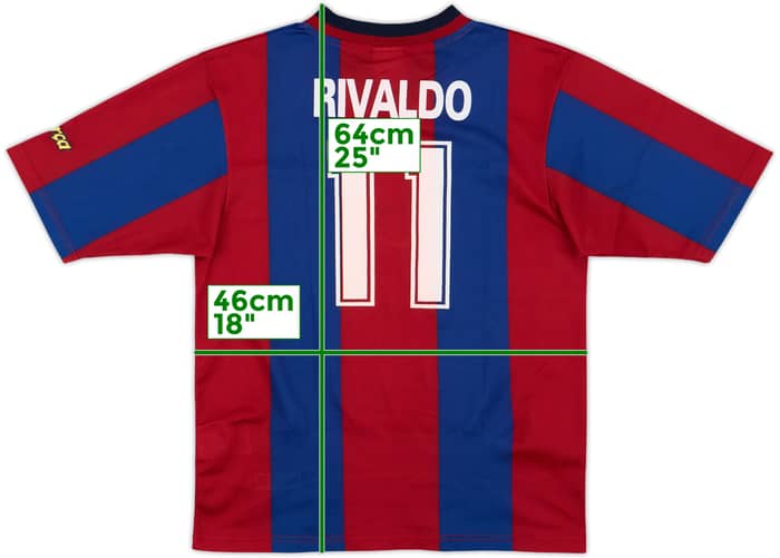 1998-00 Barcelona Basic Home Shirt Rivaldo #11 - 10/10 - (L.Boys)