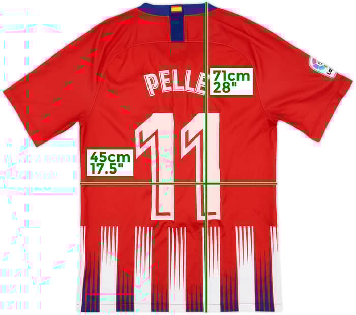 2018-19 Atletico Madrid Home Shirt Pelle #11 - 7/10 - (S)