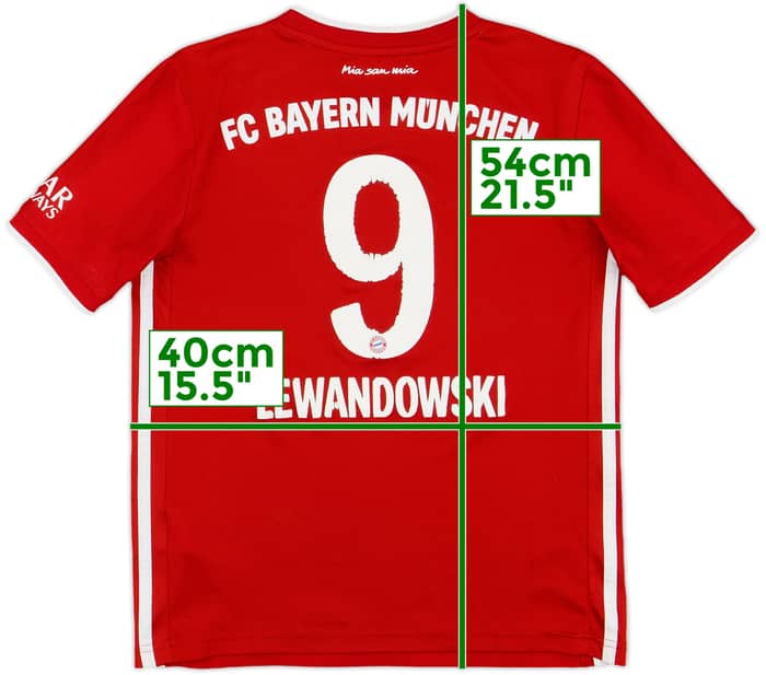 2020-21 Bayern Munich Home Shirt Lewandowski #9 - 5/10 - (M.Boys)