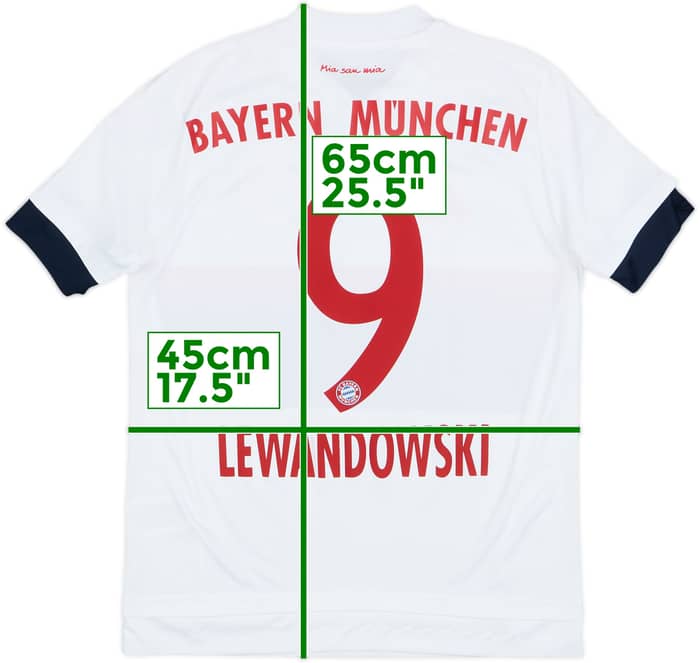 2015-16 Bayern Munich Away Shirt Lewandowski #9 - 10/10 - (L.Boys)