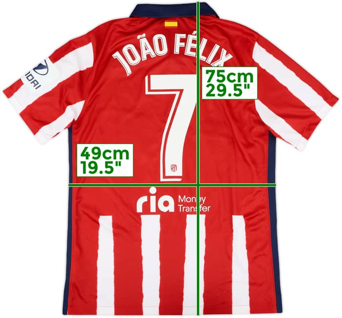 2020-21 Atletico Madrid Home Shirt Joao Felix #7 - 8/10 - (M)