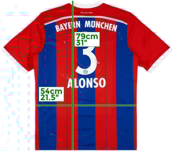 2014-15 Bayern Munich Home Shirt Alonso #3 - 4/10 - (XL)