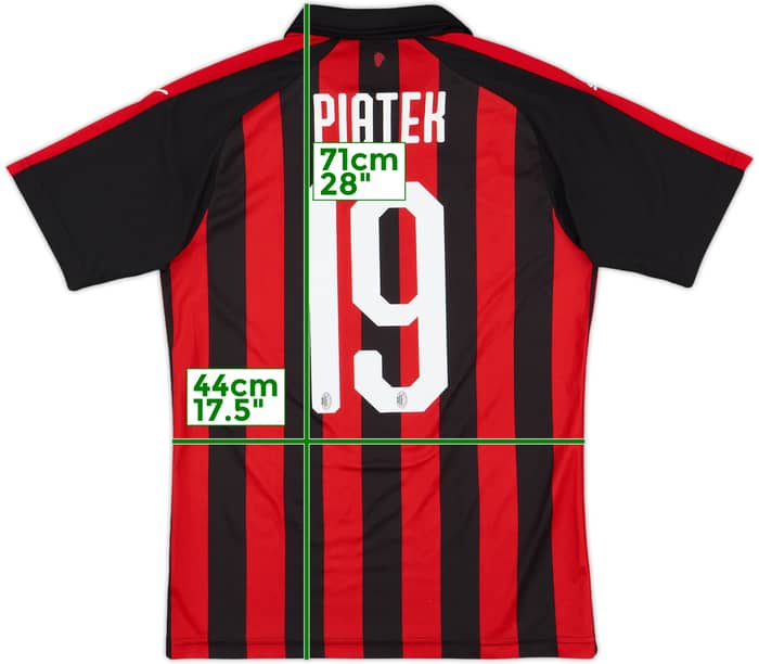 2018-19 AC Milan Home Shirt Piatek #19 - 8/10 - (S)