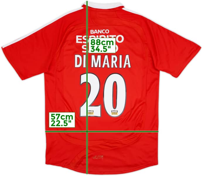 2007-08 Benfica Home Shirt Di Maria #20 - 8/10 - (L)