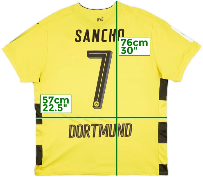 2017-18 Borussia Dortmund Home Shirt Sancho #7 - 8/10 - (XL)