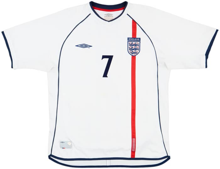 2001-03 England Home Shirt Beckham #7 - 5/10 - (XL)