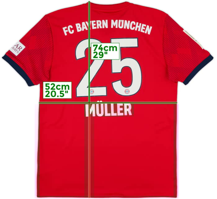 2018-19 Bayern Munich Home Shirt Muller #25 - 8/10 - (M)