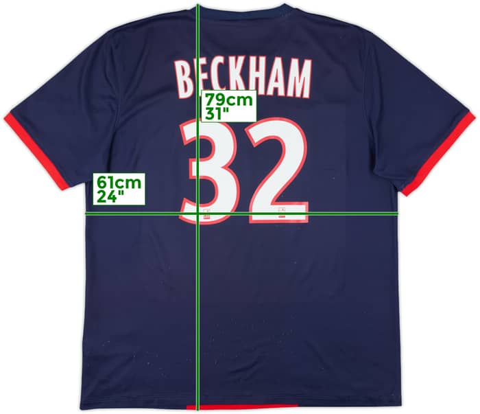 2013-14 Paris Saint-Germain Home Shirt Beckham #32 - 7/10 - (XL)