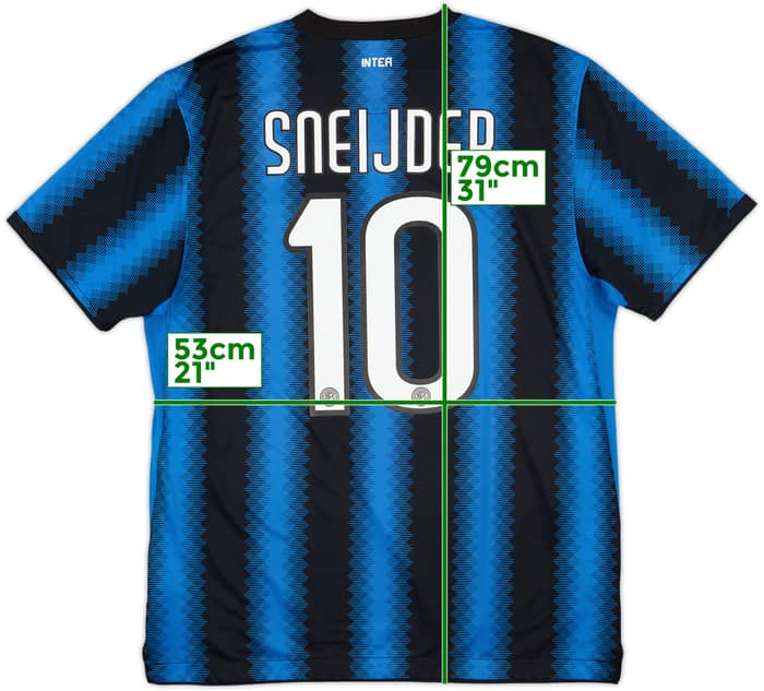 2010-11 Inter Milan Home Shirt Sneijder #10 - 7/10 - (L)