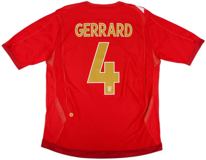 2006-08 England Away Shirt Gerrard #4 - 5/10 - (XL)