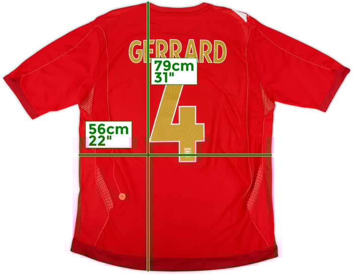 2006-08 England Away Shirt Gerrard #4 - 5/10 - (XL)