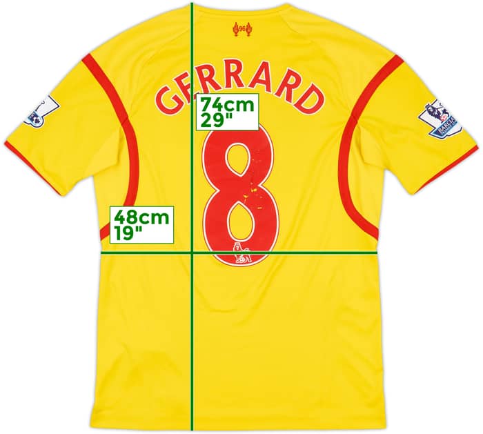 2014-15 Liverpool Away Shirt Gerrard #8 - 5/10 - (M)