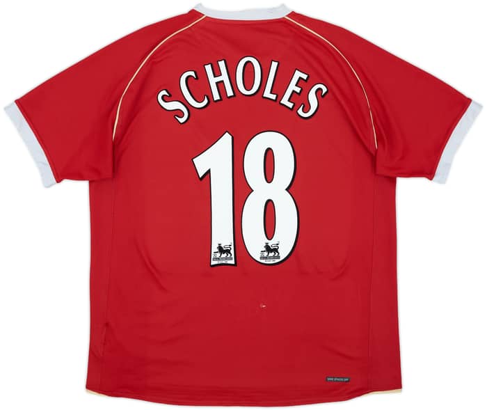 2006-07 Manchester United Home Shirt Scholes #18 - 5/10 - (XL)