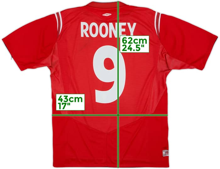 2004-06 England Away Shirt Rooney #9 - 5/10 - (L)