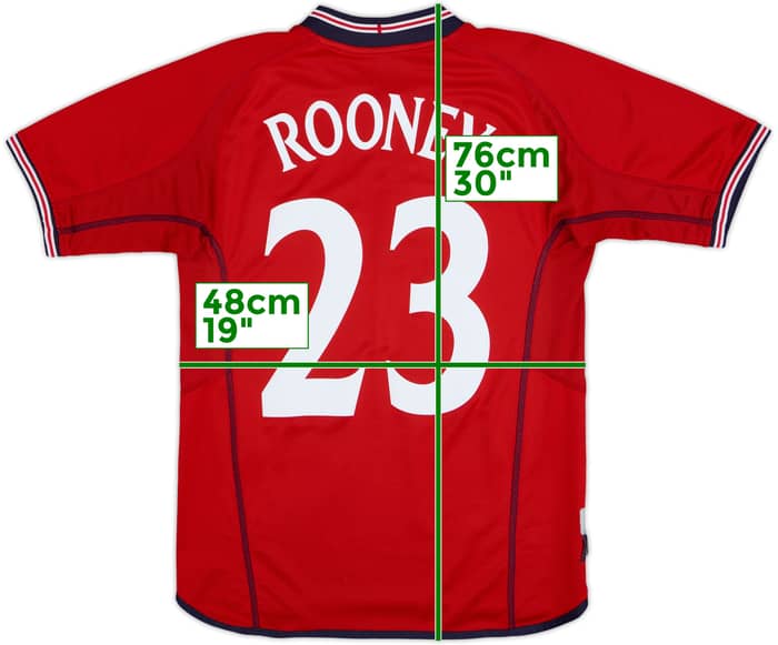 2002-04 England Away Shirt Rooney #23 - 7/10 - (S)