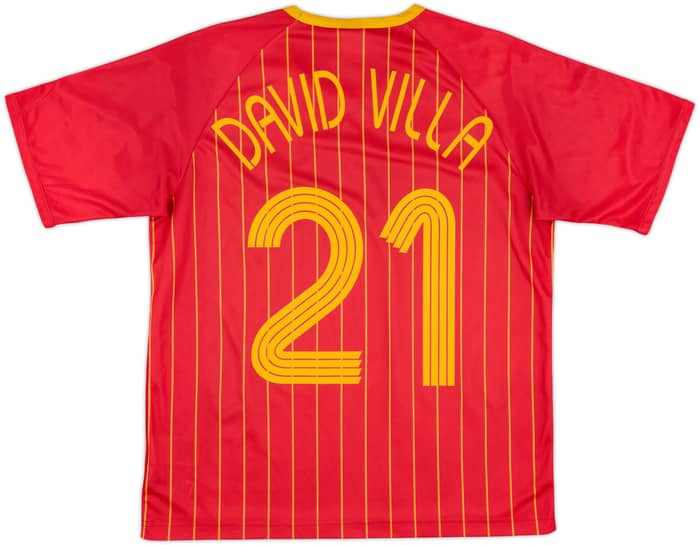 2006-08 Spain Basic Home Shirt David Villa #21 - 9/10 - (M)