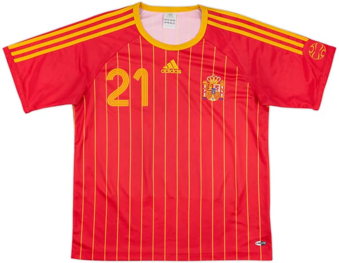 2006-08 Spain Basic Home Shirt David Villa #21 - 9/10 - (M)