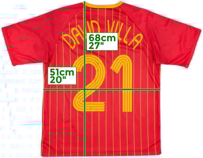 2006-08 Spain Basic Home Shirt David Villa #21 - 9/10 - (M)