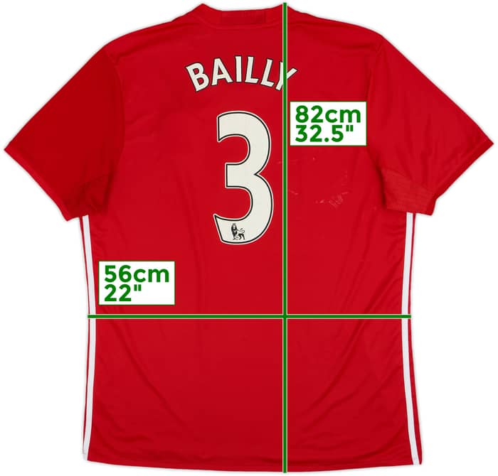2016-17 Manchester United Home Shirt Bailly #3 - 5/10 - (XL)