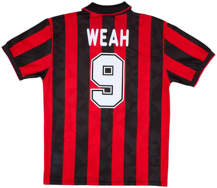 1995-96 AC Milan Home Shirt Weah #9 - 8/10 - (L)