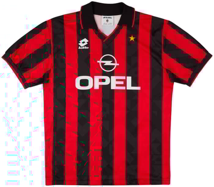 1995-96 AC Milan Home Shirt Weah #9 - 8/10 - (L)