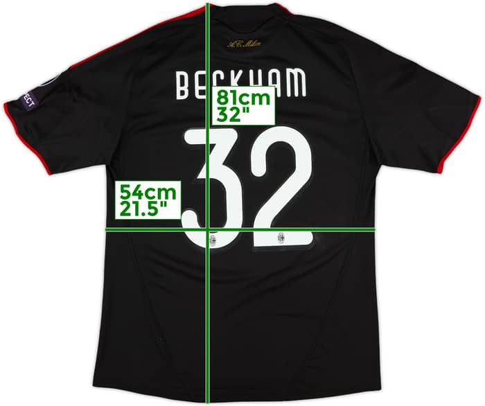 2009-10 AC Milan Third Shirt Beckham #32 - 8/10 - (L)