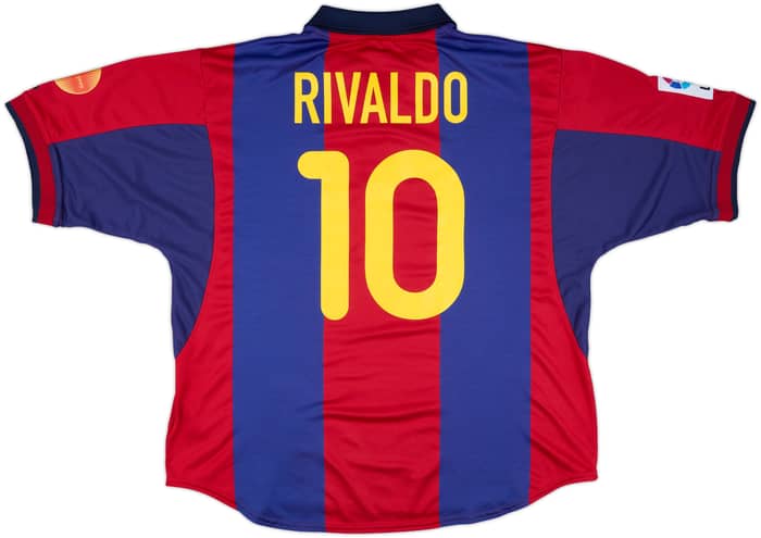 2000-01 Barcelona Home Shirt Rivaldo #10 - 10/10 - (XL)